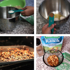 ranch pumpkin seed baking recipe fall food thanksgiving halloween kids activities in the kitchen