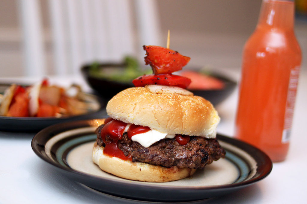 Skewer Gonna Love Me Burger - Find gourmet burgers and more at MidKid Mama Blog!.