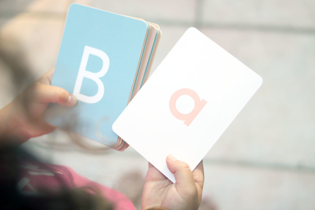 alphabet letter flash cards with upper and lower case