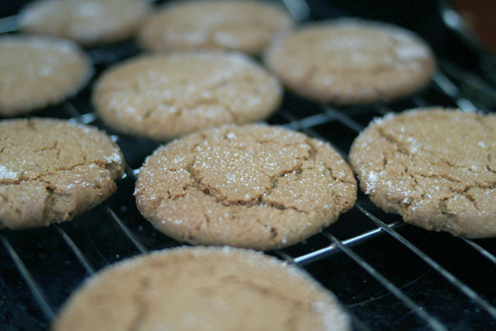 Baked molasses cookies ready to eat