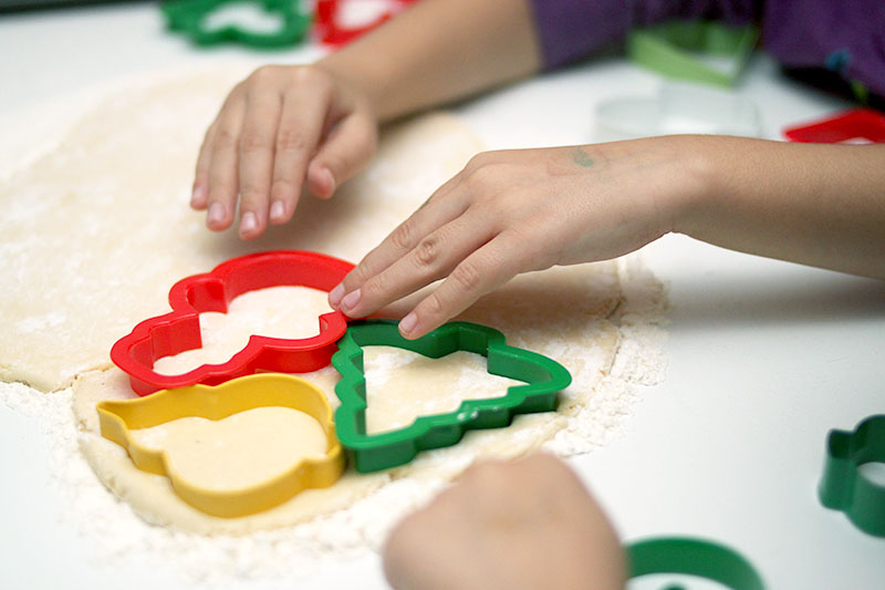 Cutting out cookies for decorating