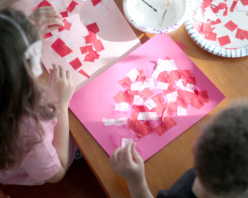 Valentine's Day paper chain craft for young kids and holiday home decor