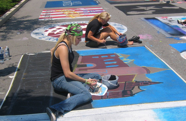 History Center chalk walk art project