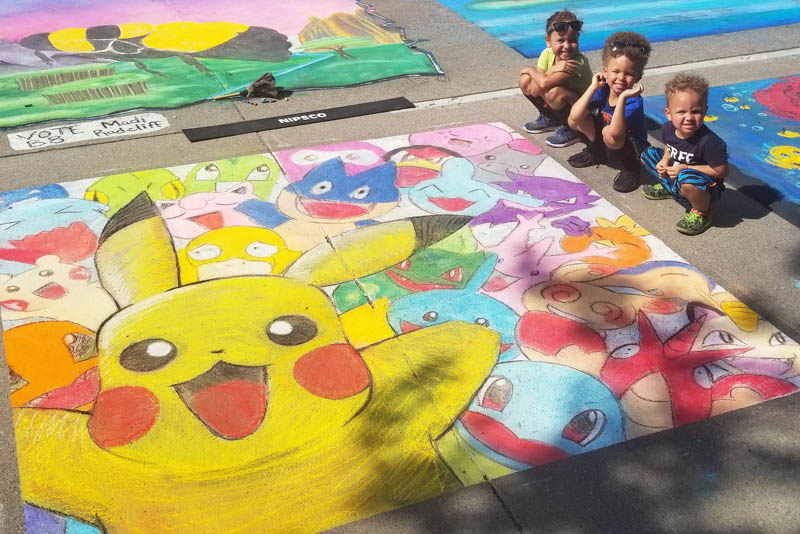 Pokemon chalk walk art pastels fanart charmander psyduck wobbeffet squirtle bulbasaur munchlax